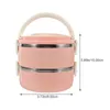 Juegos de vajilla Pink Lunchbox Rack Bento Container Portable Case Cover Outdoor Silica Gel Work