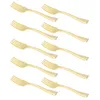 Ensembles de vaisselle 24 Pcs Or Plastique Couverts Pâtisserie Fourchette Jetable Fruits Dessert Cuillère Picks Enfant