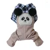 Dog Apparel K5DC Jumpsuit Pet Daily Camping Walking Overall Cartoon Panda Clothes For Small Dogs Boys