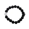 Strand 2 Pcs / Set Obsidienne Perle Couple Bracelet Bijoux Pour Femmes Hommes Mode Coréenne Ins Conception Polyvalent À La Main Poignet Accessoires