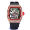 2021 3A Skull Sport Watches Diamond Men Women kwarcowe zegarki mody Watch Dial Inkrustowane ćwiczenia kwarcowe zegarki 16270T