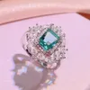 Colorful treasure necklace female imitation Emerald pendant Emerald ring three piece jewelry set