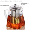 Botellas de agua Gota Tetera de vidrio resistente al calor Varios estilos de venta de juegos de té Hervidor transparente Flor Puer Infusor Pot 230721