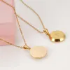 Pendant Necklaces Dainty Small Initial Letter A To Z Gold Plated Stainless Steel Round Disc 26 Alphabet Necklace For Women Men