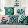 plantas tropicali fodera per cuscino fogliame verde federa per divano divano cactus almofada foglie di palma cojines home decor184g