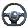 Custom Made Anti Slip Black Suede DIY Car Steering Wheel Cover for Audi S1 8X S3 8V Sportback S4 B8231T