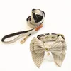 Fashion Designer Exquisite Dog Collar Leash Set Bowknot Pet Collar for Small Medium Dogs Luxury Gift Dog Walking Lead1865