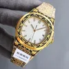 Gold Men's Nautilus Watch fortieth anniversary Limited Edition Commemorative engraving style deep waterproof movement Top crystal diamond dial sapphire mirror