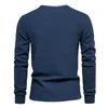 Camisetas informales para hombre, camiseta de manga larga con cuello redondo para otoño e invierno 2023, ropa de calle a la moda