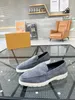 Berömd design Walk Suede Gentleman Dress Sneakers Shoes Män slät läder loafers Comfort Party Dress Casual Walking 38-44