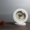 Table Clocks 6 Inch White Classic Wooden Silent Clock Retro Creative Art Desk Home Decro