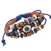 Armreif Handgemachte Punk Türkische Evil Eye Mtilayer Lederarmband Mann Frau Bronze Charme Schmuck Drop Lieferung Armbänder Dhcmd