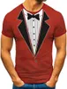 Homme Tee-shirts Chemise Tee-shirts Graphique Col Arrondi Vin Rouge Impression 3D Quotidien Manches Courtes Vêtement Tenue Basique Exagéré