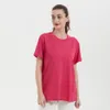 T-shirt a maniche corte da donna Traspiranti naturalmente Tessuti morbidi e confortevoli ad asciugatura rapida Uomo Cotone traspirante Yoga Top da corsa Allenamento