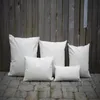 plain natural linen&cotton lumbar pillow cover for custom print 11x17in blank linen pillow case for DIY paint print ship by D293z