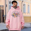 Les sweats à capuche pour hommes grandissent à travers ce que vous allez fleurir comme une fleur hommes Style américain Vintage hauts surdimensionnés homme coton sweats