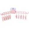 Cintres en plastique 10 Clips pliable porte-vêtements cintre blanchisserie pli mural support de séchage pour soutien-gorge chaussettes Underware pince à linge