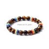 Beaded Harts Rainbow 8mm Stone Colorf Armband Tiger Eye Purple Quartz Agates Bangle For Women Yoga smycken Drop Leverans Armband DHJU2