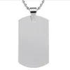 DHL Blank Engravable Acciaio inossidabile Dog Tag Forma militare Ciondolo da uomo per ragazzi Personalizzato 100 pezzi / lotto Whole206A