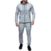 Men's Tracksuits 2023 Autumn Winter 2 Pieces Sets Tracksuit Men Hooded Sweatshirt Drawstring Pants Male Stripe Patchwork Hoodies Big Sweety