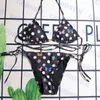 Sommer Damen Bademode Schmetterling bedruckter Bikini Dreieck Unterwäsche Badeanzug mit Etikett zwei Farben