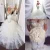 Sparkly Elegant Mermaid Wedding Dresses Crystal Beaded Tulle Puffy African Bridal Gowns Plus Size Vestidos De Novia270b