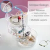 Sieraden Zakjes 3/4/5 Lagen Transparante Roterende Stofdichte Doos Multi-Layer Ring Oorbellen Opslag Plastic Display rack Stofdicht