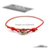 Charm Bracelets 316L Stainless Steel Trinity Ring String Bracelet Three Rings Hand Strap Couple For Women And Men Fashion Jelry Famo Dhhz9