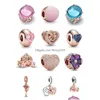 Charms 925 Стерлинги Sier Rose Gold Pink Swir