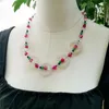 Choker lii Ji White Pink Green Blue Halsband 60 cm Agates Manmade Moonstone Women Jewelry Gift