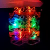 10pcsLED Toys LED Lighted 2024 Glasses Glowing Flashing Eyeglasses Rave Glow Shutter Shades Eyewear for New Year Kids Adults Sizes Christmas Yoy