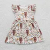 Commercio all'ingrosso Baby Girl Western Highland Cow Dress Bambini maniche corte Flower Children Infant Toddler Floral Clothes