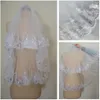 Disponibile Velo da sposa corto a due strati bianco avorio con pettine con applicazioni in pizzo e paillettes Accessori da sposa mo69316O