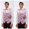 Tanie 2019 Pink Camo Men kamizelki z krawatem kamuflażu groom -groomman kamizelka tanie satynowe