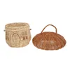 Bouteilles De Stockage Panier Rotin Champignon Tissé Paniers En Osier Couvercle Organisateur Pique-Nique Bureau Boîte De Fruits Suspendus Forme Décor Fleur Cadeau