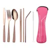 Dinnerware Sets Household 304 Stainless Steel Korean Set Tableware Fork Knife Spoon Gold Dining Table Cutlery