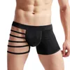 Underpants Temptation Boxers Men'S Underwear Fit Traslucentn Low Waist Male Hollow Strap Cotton Erotic Lingerie For Sex Gay