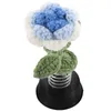 Fleurs décoratives Accessoires Dashcams Voitures Artificielle Crochet Fleur Bonsaï Bureau Artisanat Rose De Table En Pot Bureau Petite Faux Figurine