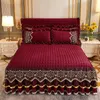 Albums High Grade Winter Crystal Veet Thicken Quilted Bedspread King Queen Size Flannel Quilting Bed Skirt Not Including Pillowcase