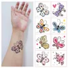 8 teile/satz Keine Wiederholte Anmutige Schmetterling Temporäre Tattoos Wasserdicht Party Make-Up Aufkleber Einweg tatouage temporaire