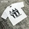 Erkekler sokak kıyafeti hip hop tişört büyük boy grafik retro vintage harajuku gevşek pamuklu tişört Kore moda y2k estetik kıyafetler