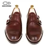 Onkel Doppel 3733 Saviano Monk Straps Kleider Business Fashion Designer Hochzeit handgefertigte echte Lederschuhe Männer Original