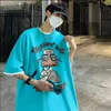 Designer Mode Kleidung Hip Hop T-Shirts Rock T-Shirts 100 Baumwolle American Cartoon Anime Print Kurzarm T-Shirt Herren Sommer Ins High Street Hip Hop Lose Halbarm T
