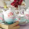 Théière créative britannique, outils, ensemble de cafetière, bouilloire en céramique, service à thé à fleurs, service à thé créatif pour une personne avec trous de filtre