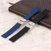 18202224mm BlackBlue Waterproof Silicone Band Rubber Watches Strap Diver Replacement Bracelet Belt Spring Bars Straight End3328873284Q