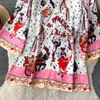 Basic Casual Jurken 2023 Zomer Fashion Runway Sily Korte Jurk Dames O-hals Lange Flare Mouwen Cartoon Bloemenprint Elegant Party Mini Vestidos