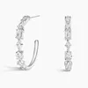 Boucles d'oreilles à tige S925 Bijoux en argent sterling Siete Lab Diamond Hoop