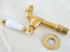 Bathroom Sink Faucets Gold Color Brass Single Hole Wall Mount Washing Machine Faucet Outrood Garden Cold Water Taps 2av150