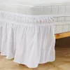 Bed Skirt Elastic Ruffles Soft Comfortable Wrap Around Fade Resistant Solid Color Skirts Twin Full Queen King Size 230721