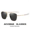 Sunglasses AEVOGUE Polarized Men Double Beam Metal Frame Pilot Style Outdoor Sports Fishing Driving UV400 AE1538